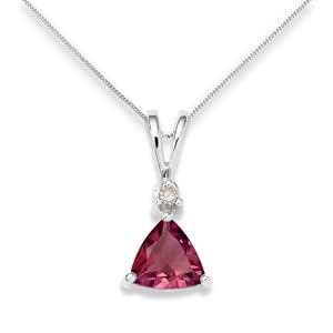 Miore - USP002P7W - Collier - Femme - Or blanc 375/1000 (9 carats) 1.16 gr - Grenat et diamant