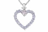 3/4 Carat Tanzanite and Diamond 14K White Gold Heart Pendant w/Chain