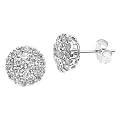 14k White Gold Diamond Cluster Earrings Studs (1/2 Cttw)
