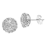 31KDYrpwgoL. SL160  1 Carat Diamond Cluster Studs Earrings 14k White Gold (1 Cttw, H Color, SI Clarity)