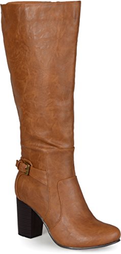 Journee CollectionWomen's Regular and Wide Calf Carver Knee High Boots with Stacked HeeL