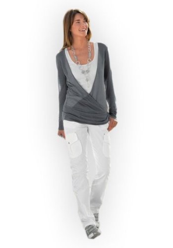 Modischer Longpullover mit tiefem V-Ausschnitt von Rick Cardona (675 – co 179392), Gr. 36/38 Reviews