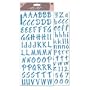 Ek Success Glitter Classic Alphabet and Number Stickers 2 Sheets/Package, Blue