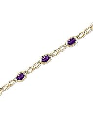 14kt Yellow Gold Oval Amethyst Bracelet.