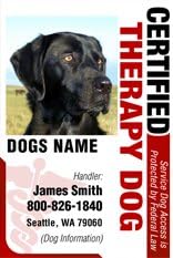 Dean & Tyler CERTIFIED THERAPY DOG ID Badge - 1 Dog's Custom ID Badge - Design#3- Vertical.