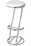 Milano Backless Bar Stool Non-swivel Silver/chrome