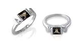 Princess Cut Smoky Quartz Ring Sterling SIlver