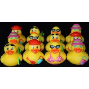 ~ 12 ~ Swimming Pool Rubber Ducky Toys ~ 2 Inch Vinyl ~ Luau Beach ~ New