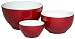 Emile Henry Couleurs 3-Piece Mixing Bowl Set, Red