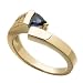 14K Yellow Gold Twirl Genuine Iolite Trillion Cut Ring