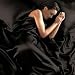 Black Double 6pc Satin Duvet Sheet Pillow Cases Set Image