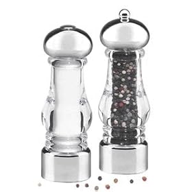 Chef Specialties 29161 7 Inch - 18cm Lori Acrylic and Chrome Pepper Mill SS Set by Chef Specialties