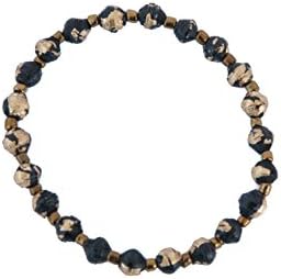 Recycled "Mini" Paper Bead Friendship Bracelet Made with Love in Uganda, Black and Gold means sleek and chic!