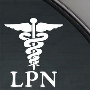 Lpn Licensed Practical Nurse White Sticker Decal Car Window Wall Macbook Notebook Laptop Sticker Decal