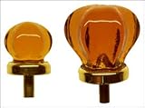 Round Glass Pull Knobs - 1 - Amber