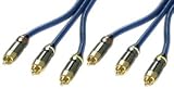 AV Cable - Composite Video + Stereo Audio, 75 Ohm, Premium Gold, 10m
