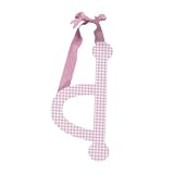 Pink Gingham Hanging Letter - D