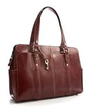 Fossil Executive Glazed Leather Top-Zip Tote