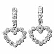 14kt White Gold Diamond Heart Shaped Dangling Earrings