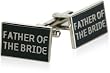 Wedding Cufflinks for Father of the Bride in Black & Silver with Presentation Box