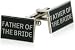 Wedding Cufflinks for Father of the Bride in Black & Silver with Presentation Box