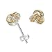 Sterling Silver and 18kt Gold over Sterling Silver Two Tone Knotted Wire Stud 8mm Earring