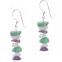 Genuine Amethyst, Aventurine, Rose Quartz, and Crystal Chip Earrings