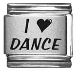 Clearly Charming I Heart Dance Laser Italian Charm