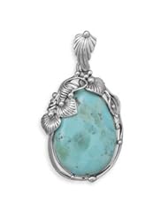 Sterling Silver Oval Turquoise Pendant