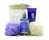 The Healing Lavender Theraphy by Coty for Women 5 Piece Set Includes: Cleanse & Calm Bath & Shower Gel 7.0 oz + Relaxation Body Mist 8.0 oz + 2 Body Pouf Sponges + Carrying Tote