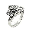 3 Row Elegant Design Marcasite Ring