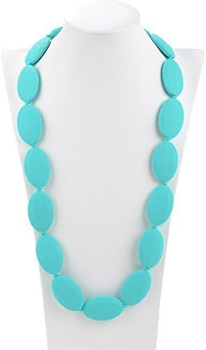 Turquoise Silicone Teether Necklace: Great Shower Gift. For Moms With Nursing and Teething Baby