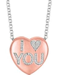 Sweethearts® Heart Shaped Necklace Pendant Rose Gold Plated-Sterling Silver 650271