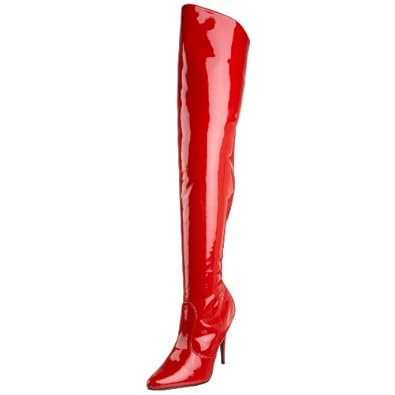 amazon red thigh high boots
