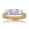 Diamond Three Stone Wedding Anniversary Ring in 14 Karat Yellow Gold