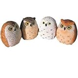 Miniature Owl Figurines Collection 2.25-inch, 4-pc Set