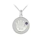 Sterling Silver Amethyst February Birthstone Handprint Pendant, 18"