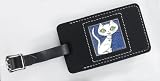 White Pretty Kitty Leather Luggage Tag