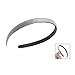uxcell Glitter Powder Dual Rows Tooth Headband Hair Hoop for Silver Tone