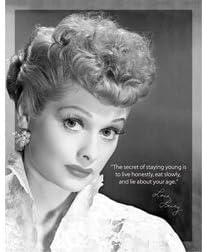 Desperate Enterprises I Love Lucy - Lucille Ball Staying Young Tin Sign, 12.5" W x 16" H
