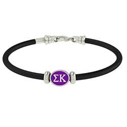 Sigma Kappa Sorority Jewelry Silver and Rubber Bracelets