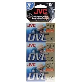 Click here to buy JVC 60 Minute Mini DV Tape 3 Pack by JVC.