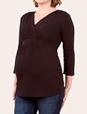 Motherhood Maternity: 3/4 Sleeve V-neck Faux Wrap Maternity Blouse