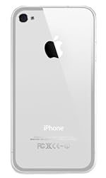 Clear White Bumper Pure Crystal Soft Gel TPU Skin Case Cover for the Apple iPhone 4 4G 16GB 32GB