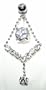 Petite dangling belly button ring
