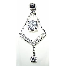 Petite dangling belly button ring by 