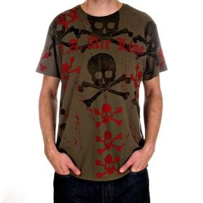 LA Airline Blood Splatter Skulls short sleeve t-shirt