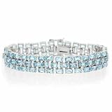 Sterling Silver 26.6 Carat Genuine Blue Topaz Tennis Bracelet
