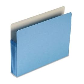 Smead 73235 - 5 1/4 Inch Expansion Colored File Pocket, Straight Tab, Letter, Blue-SMD73235