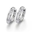 14kt White Gold Princess Diamond Hoop Earrings